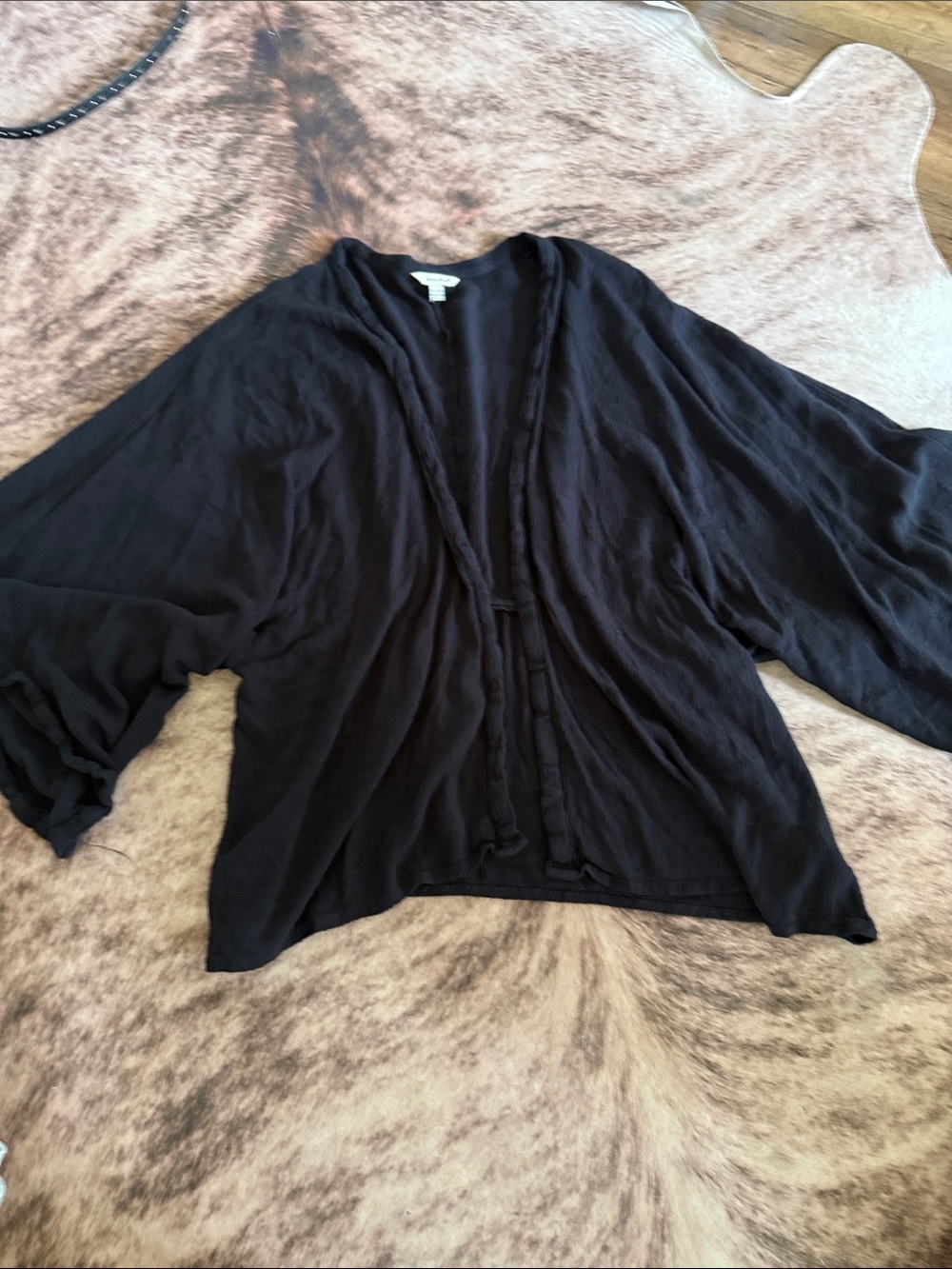 Black Open-Front Women’s Top